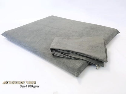 Luxurious Comfort Solid Pad Memory Foam Pet Dog Bed with Inner Waterproof Case and External Cover for Medium and Large Dogs + Free 2nd Cover (Complete Bed - 45"x27"x3", Suede - Gray)