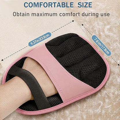 Thickened Pet Hair Removal Glove，Newly Upgraded Reusable Electrostatic Cat Dog Hair Remover Glove, Magic Brush Tool for Couch, Carpet, and Car Seat (Pink)