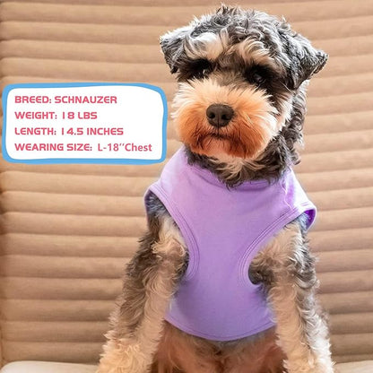 KYEESE 2Pack Dog Shirt, Soft Striped Dogs T Shirts, Lightweight Pet Tank Top, Sleeveless Dog Shirt for Large Dogs, Stretchy Comfortable Pet Vest, Purple+Blue Striped, 3XL