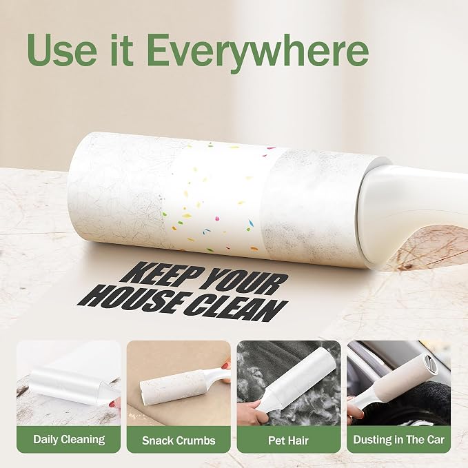 Mini Lint Roller 2 Pack for Pet Hair, 100 Sheets Total | Travel-Size Rollers for Purse, Car, Office, Luggage & Home
