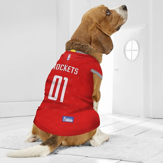 Pets First NBA HOUSTON ROCKETS DOG Jersey, Medium - Tank Top Basketball Pet Jersey