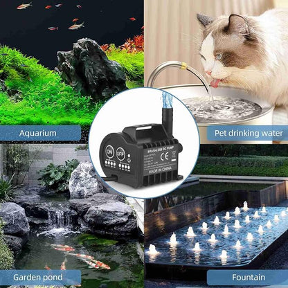 Smart Programmable Submersible Pump, Ultra Quiet 4 Gear Timer for Aquarium Fountain Pond Cooling System USB Powered Suction Cup Base Easy Setup