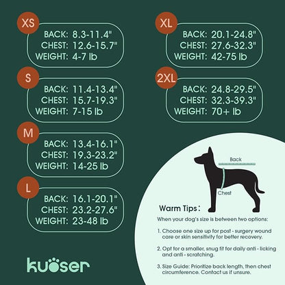 Kuoser Dog Onesie for Surgery Female, Surgical Onesie for Dogs, Female & Male Post-Op Wear, Recovery Suit for Dogs After Surgery Breathable Pet Surgery Suit, Pink XL