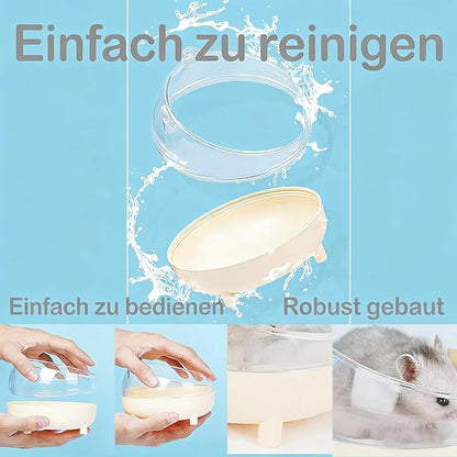 Meow&Woof Hamster Sand Bath Container, Large Sandbox Toilet Gerbil Batheoom, Tiny Chinchilla Dust Bathtub Sand Bath Box for Hamster Cage Accessories 6.5 Inch-Pink