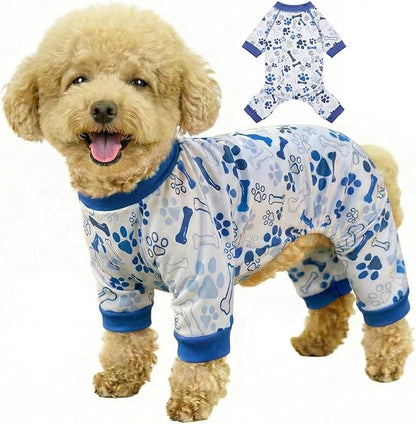 Vet-Approved Calming Dog Pajamas Onesie | High-End Hypoallergenic Polyester | Ultra-Premium & Cute for Puppy, Small Dogs Holiday Clothes & Recovery Suit | All-Season XS