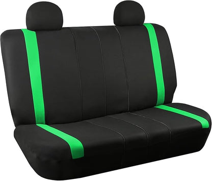 FH Group Car Seat Covers Rear Set Cloth - Car Seat Covers with Removable Headrest,Universal Fit,Automotive SeatCovers,Washable Car SeatCover for SUV,Sedan,Van Green