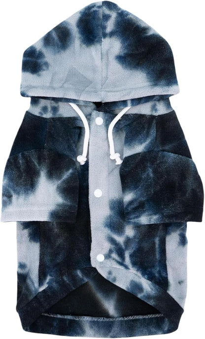Mklhgty Tie Dye Dog Hoodie, Winter Coat for Small Dogs - Ultra-Soft Adjustable Warm Hood, Breathable Comfort Fabric for Daily Use