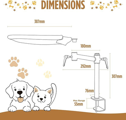 Deskside Dreamer - Cat Desk Perch, [+ Catnip Fish Toy], Comes with [2 Washable Fabrics]: Mesh and Plush, 360° Rotating & Height Adjustable [Beige]. Max Weight 35LBS
