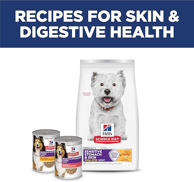 Hill's Science Diet Adult Sensitive Stomach & Skin Small Bites Dry Dog Food, Chicken, 15 lb. Bag