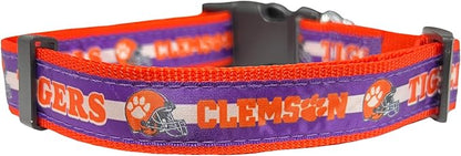 Pets First Collegiate PET Collar OLD VERSION Clemson Tigers Dog Collar, Size Large. Best Sports Team Collar for Dogs & Cats. A Shiny & Colorful Dog & Cat Collar Licensed by The NCAA
