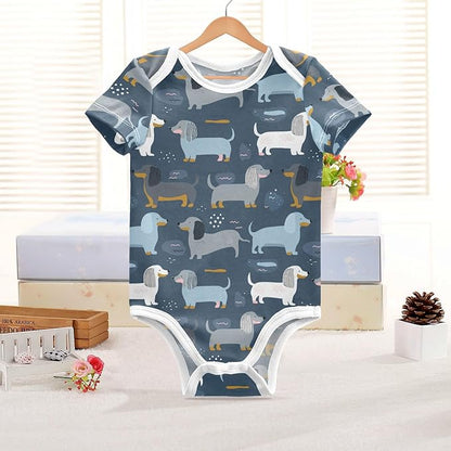 Bright Emotions Raccoons Baby Short Sleeve Bodysuits Romper Unisex Infant Outfit Wrapping Clothes for Boy Girl kids 3M