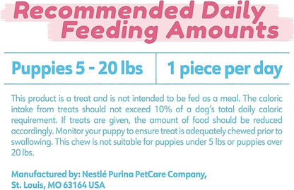 Dentalife Puppy Teething Dog Chews for Small Dogs 3 Months and Up,Chicken Flavor,17.3 oz.,19 Chews - 19 ct. Pouch,(Pack of 2)