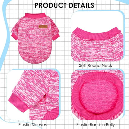 3 Pack Dog Sweaters for Small Dogs Girl Boy Winter Fleece Clothes Warm Soft Dog Sweatshirt Outfit for Dogs Cats Pet Apparel (Rose+Light Blue+Purple, Small)