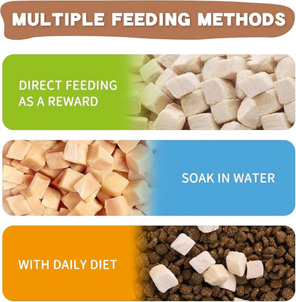 Dancing Tail Freeze Dried Raw Cat and Dog Treats, Healthy Limited Ingredient Chicken Cube Weight Control Traing Treats for Small Dogs Cats (Chicken)