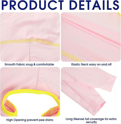 FUAMEY UPF 50+ Dog Sun Protection Full-Body Shirt for Large Dogs, Puppy Cooling Jumpsuit with Quick-Dry Stretchable Fabric, Outdoor Pet Dirt-Resistant Shedding Control Onesie for Summer, Pink, L