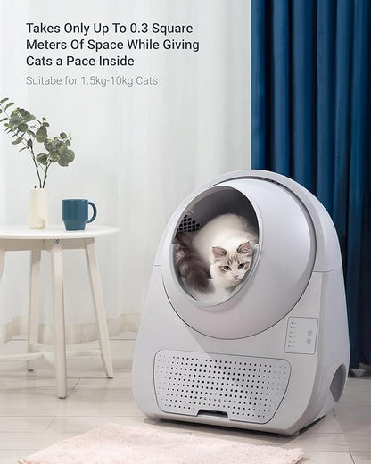 CATLINK Self-Cleaning Litter Box for Multiple Cats – Large Capacity, Double Odor Control, Supports Pets 3.5–22 lbs (Young Version)