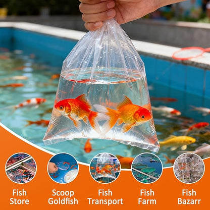 Aquarium Fish Bags, Leak Proof Poly Bags, 3 Mil Extra Thickness Transporting Shipping Containers for Live Fish