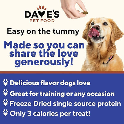 Dave's Pet Food Freeze Dried Venison Treats for Dogs with Pumpkin Fiber & Probiotics, Easy to Digest, Complete & Balanced Nutritious, Freeze Dried Dog Food Topper, USA Made (10 oz)