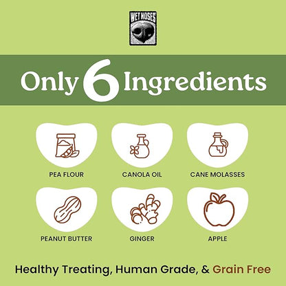 Wet Noses Organic Crunchy Dog Treats Grain Free – All-Natural, Human-Grade, Non-GMO, Healthy Training & Delicious Snacks for Dogs, for All Dog Sizes & Breeds – Apple Ginger, 14oz (2 Pack)