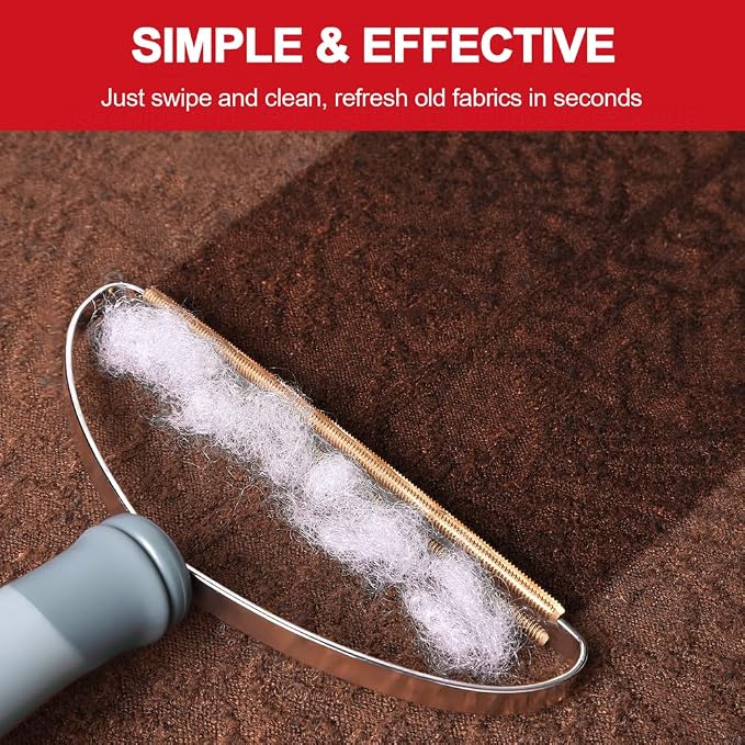 Pet Hair Remover, Dog Cat Hair Remover, Lint Cleaner Pro, Fur Removal Tool, Portable Carpet Scraper, Clothes Fuzz Rollers Hairball Shaver Brush for Carpets, Car Mat, Couch, Pet Bed, Furniture & Rug | Remove Stubborn Pet Hair, Multi-Fabric Safe, Fur & L...