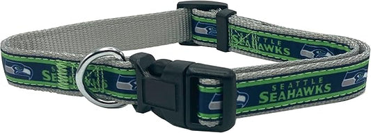 Pets First NFL Seattle Seahawks Licensed PET COLLAR, Medium - Heavy-Duty, Strong, and Durable Dog Collar. Available in 31 Football Teams and 4 Sizes