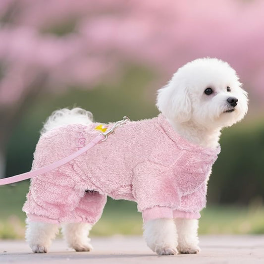 Pistha Plush Dog Pajamas Cute Warm Puppy Crown Pajamas Warm Kitten Winter Jumpsuit Clothes for Small Dogs Cats Girl(S)