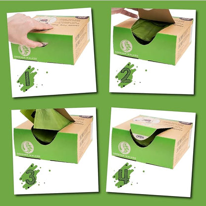 Greener Walker Poop Bags for Dog Waste-300 Bags,Extra Thick Strong 100% Leak Proof Biodegradable Dog Waste Bags(Brown)