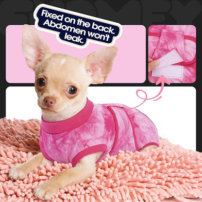 FUAMEY Surgery Recovery Suit for Large Dogs,Dog Surgery Suit Female Spay Male Dogs Neuter Recovery Shirt Dog Onesie Anti Licking Abdominal Wounds Pet Bodysuit Skin Conditions Rose Dye XXL