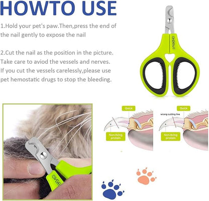 Pet Nail Clippers, Update Version Cat & Kitten Claw Nail Clippers for Trimming, Professional Pet Nail Clippers Best for a Cat, Puppy,Rabbit, Kitten & Small Dog,Sharp & Safe (Green)