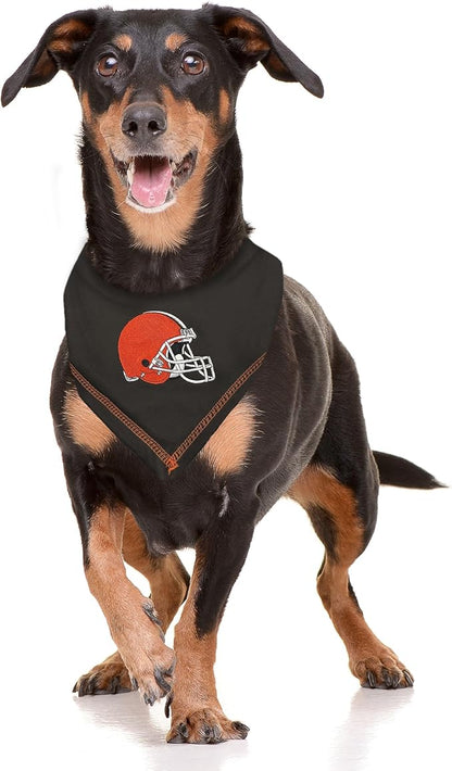 Pets First NFL Cleveland Browns TIE Bandana, Size Small/Medium. Dog Bandana Scarf Bib for Pet Cat Dog. The Ultimate Game-Day, Party Bandana
