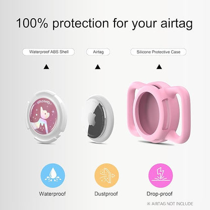 Waterproof AirTag Holder for Dog Collar, Soft Slide-On Dog AirTag Holder | Full-Body Protection, No-Dangle Fit, Ultra-Durable, Lightweight, Tool-Free Installation, Fits Dog & Cat Collars