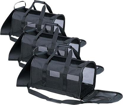 Petmate Soft-Sided Kennel Cab Pet Carrier, Black, for Dogs and Cats Up to 15 Pounds (Pack of 3)