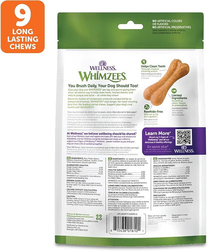 Whimzees Wellness Ricebone Dog Dental Treats, Large Size, (9 Count)