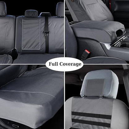 Coverado Front Seat Covers, Waterproof Oxford Seat Protector for Car Seat Cushions for Kids & Dogs, Compatible with 2015-2026 Ford F150 & 2017-2026 Ford F250 F350 F450 (Gray, 2PCS),