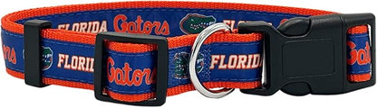 Pets First Collegiate PET Collar New Version Florida Gators Dog Collar, Size Small. Best Sports Team Color for Dogs & Cats. A Shiny & Colorful Dog & Cat Collar Licensed by The NCAA