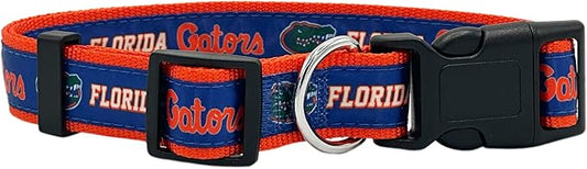 Pets First Collegiate PET Collar New Version Florida Gators Dog Collar, Size Small. Best Sports Team Color for Dogs & Cats. A Shiny & Colorful Dog & Cat Collar Licensed by The NCAA