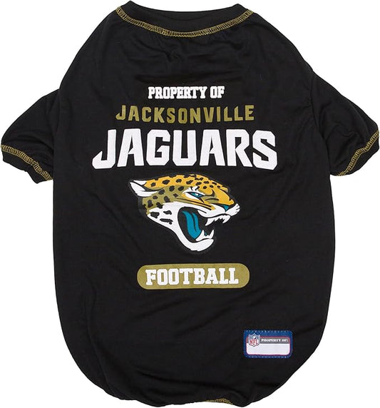 NFL Jacksonville Jaguars Dog T-Shirt for Pets, Size X-Small. Officially Licensed Pet Shirt with Team Logo, Soft Stretchable -Comfort Fit Apparel for Dogs & Cats