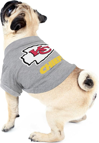 Littlearth NFL Kansas City Chiefs Pet T-Shirt, Team Color, Medium