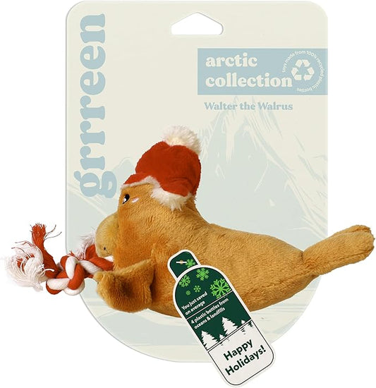 Dog Toys | Winter Plush Toy Walrus Stuffed Animal for Dogs | Small Eco Friendly Toy - Easy to Clean and Made from Non Toxic Materials