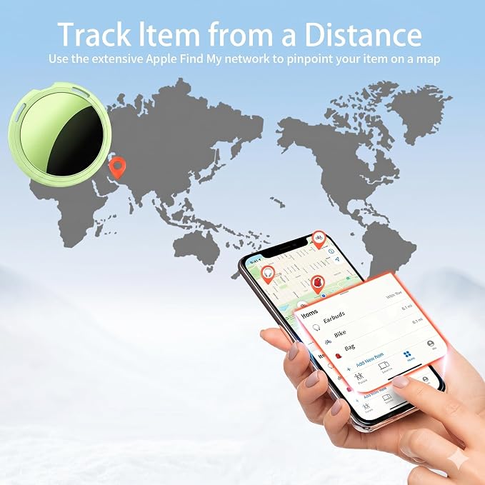 2 Pack Tracker Tags Finder Apple Find My MFi Certified Waterproof iOS Only | Bluetooth Air Smart Tags Item Finder Locator Worldwide Tracking for Key Pets Wallet Backpack Dogs Luggage Replaceable Battery