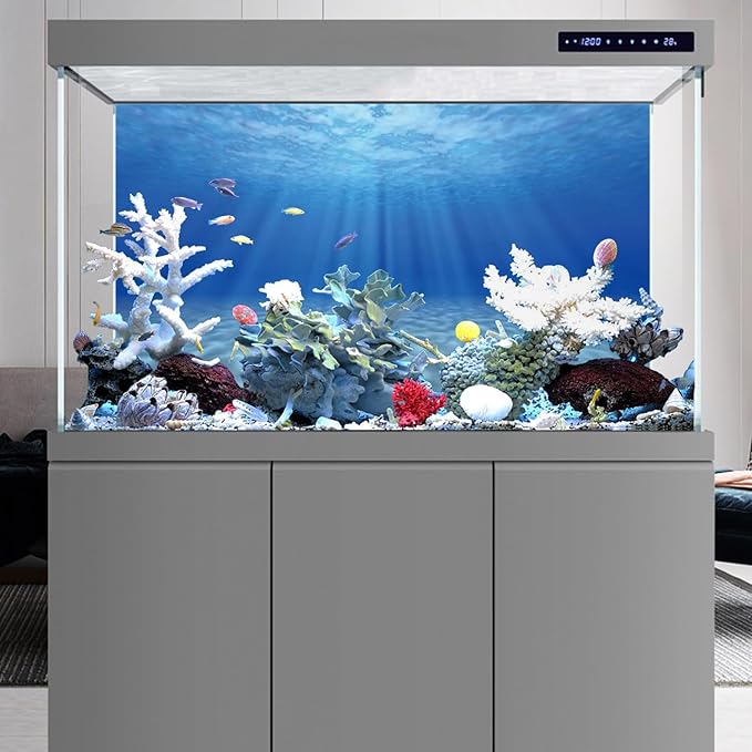 AWERT Ocean Floor Background Undersea Aquarium Background Sunshine Underwater World Fish Tank Background 72x24 inches Polyester Background