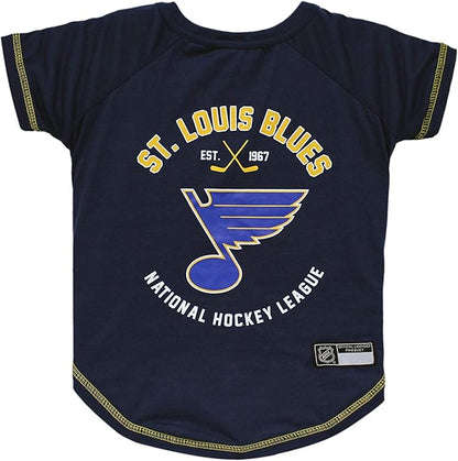 NHL St.Louis Blues Tee Shirt for Dogs & Cats, Small. - Are You A Hockey Fan? Let Your Pet Be An NHL Fan Too!