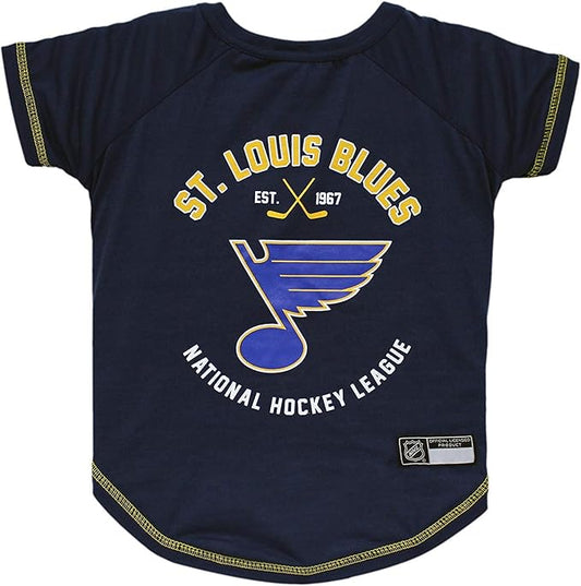 NHL St.Louis Blues Tee Shirt for Dogs & Cats, Small. - Are You A Hockey Fan? Let Your Pet Be An NHL Fan Too!