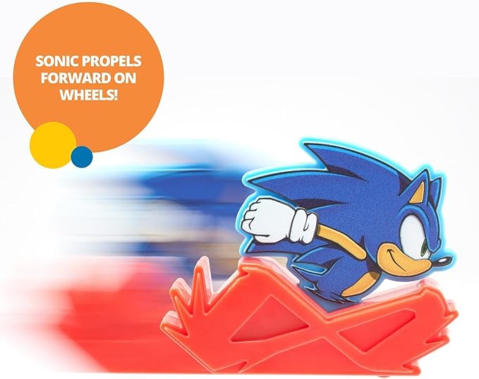 DecoSet Sonic The Hedgehog Cake Topper, 3-Piece Decoration Set With Tails & Knuckles Cake Pic, Rings Cake Pic And Rolling Sonic Action Figurine, For Birthday And Celebrations