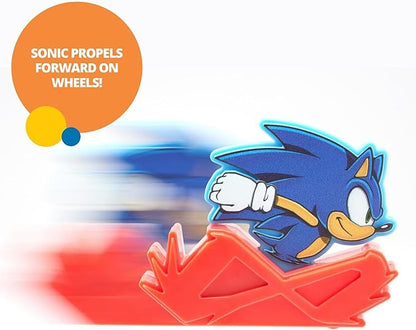 DecoSet Sonic The Hedgehog Cake Topper, 3-Piece Decoration Set With Tails & Knuckles Cake Pic, Rings Cake Pic And Rolling Sonic Action Figurine, For Birthday And Celebrations