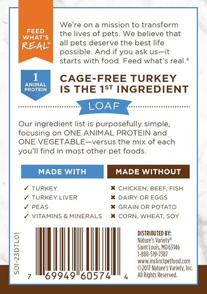 Instinct Limited Ingredient Diet, Wet Canned Dog Food, Grain Free - Real Turkey, 13.2 Ounce (Pack of 6)