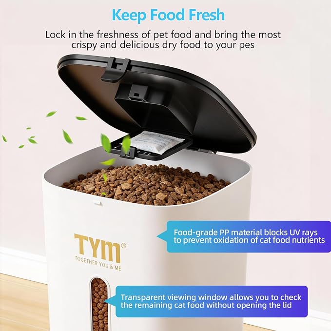 Automatic Cat Feeder with Camera, 5G WiFi Food Dispenser for Small Pets | Two-way Voice | Night Vision | Separation Anxiety | Weight / Diet Control | Programmable Timer | APP Remote Control