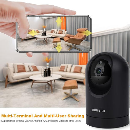Indoor Security Camera Wireless, 2K Smart Home IP Camera 2.4G/5G Dual-Band WiFi Connection, Two-Way Audio, AI Human Motion Detection, Night Vision, App Remote Control - Black