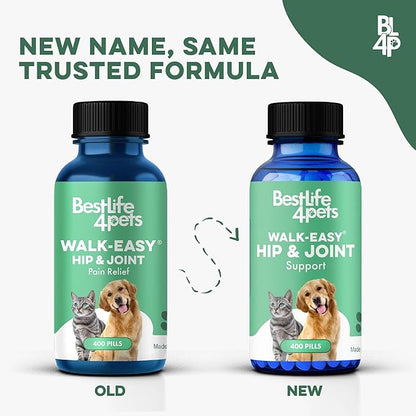 Walk-Easy Dog Hip & Joint Supplement, Effective Dog Pain Relief and Anti-Inflammatory Supplement for Mobility, Canine Joint Pain Relief, ACL Tears, Limping, Knee and Back Aches, Easy to Give 2 Pack