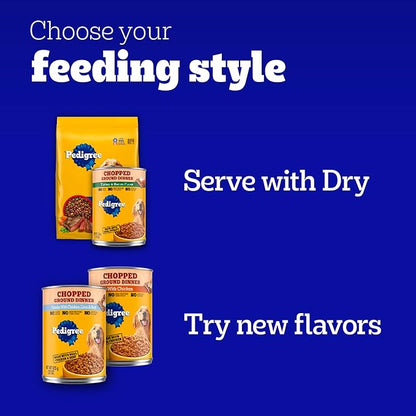 Pedigree Wet Dog Food, Choice Cuts Adult Canned Dog Food Variety Pack, 13.2 oz. Cans, 12 Count